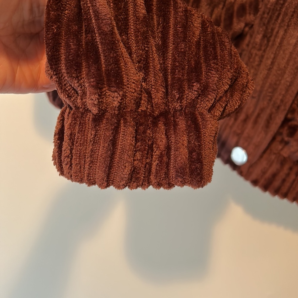 Brown Ribbed Soft Jacket - Picture 4 of 8